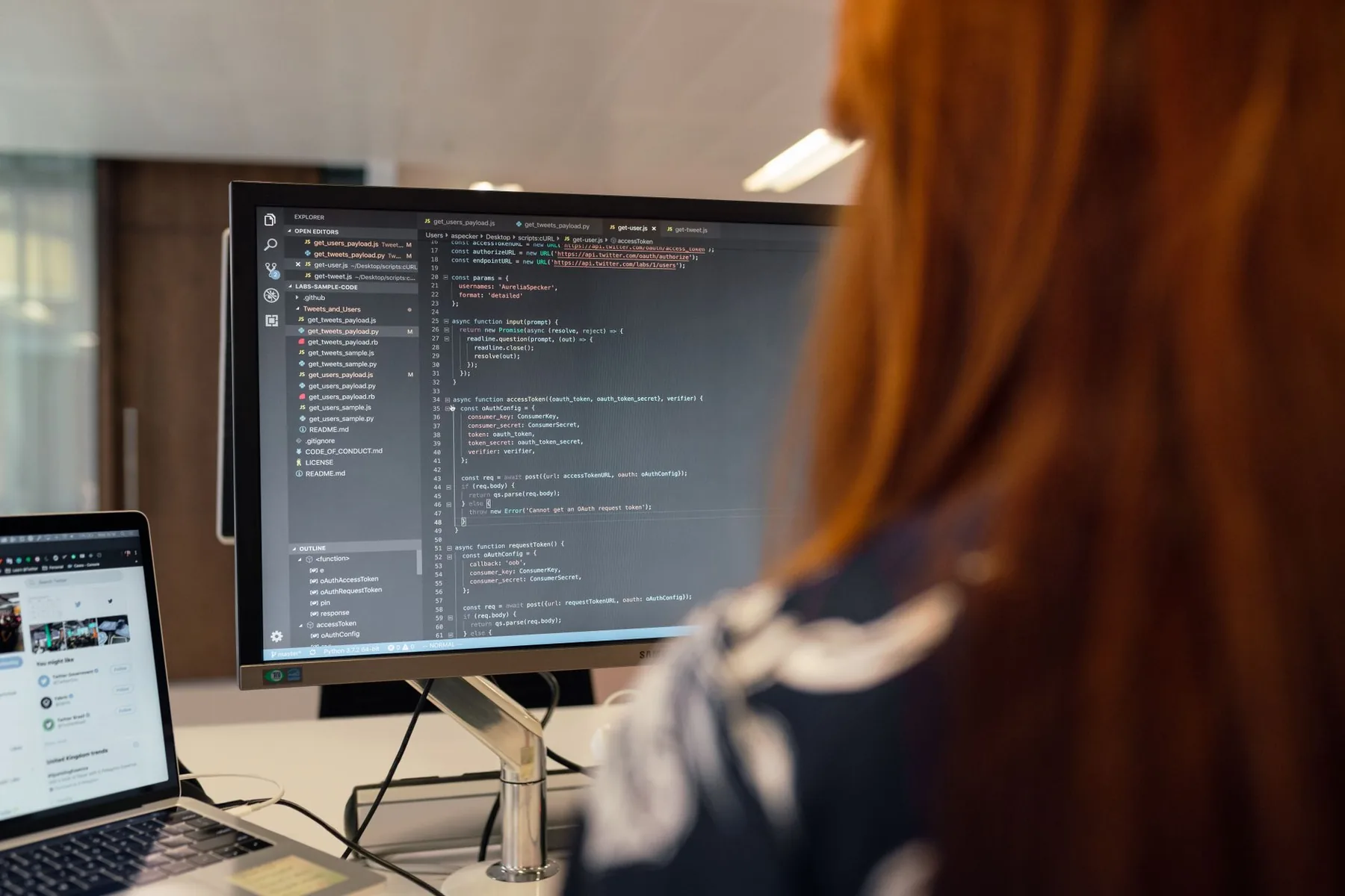 Web application development dashboard